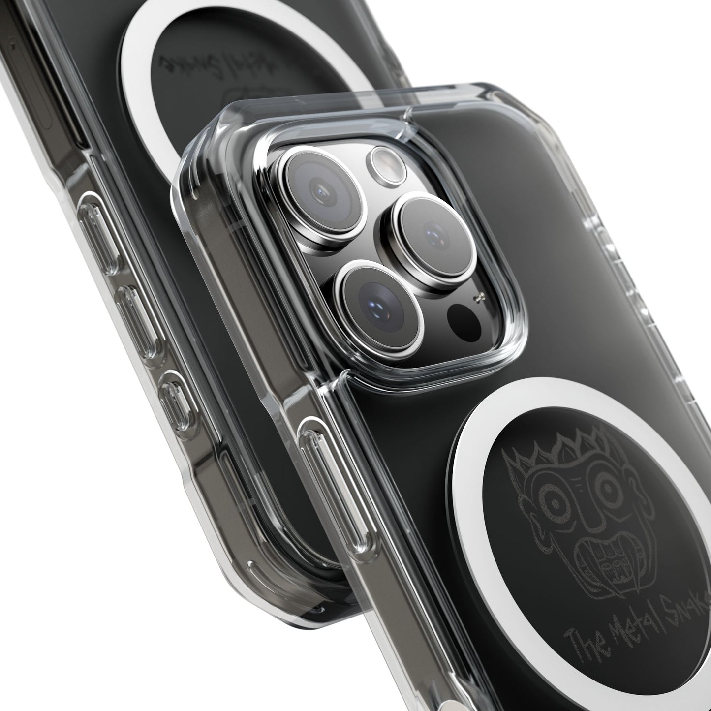 MagSafe Clear Metal Snake Logo iPhone case