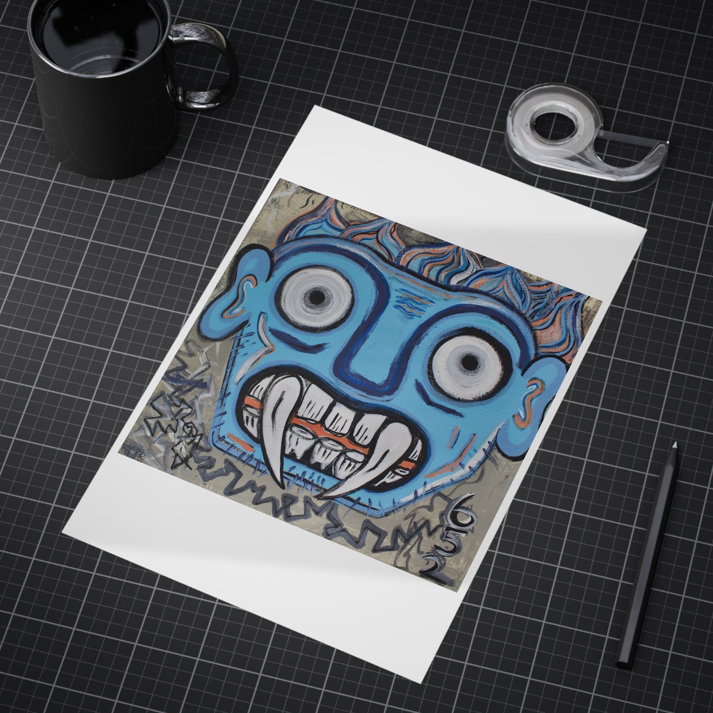 River Guardian and Metal Snake Logo Origin Art Print