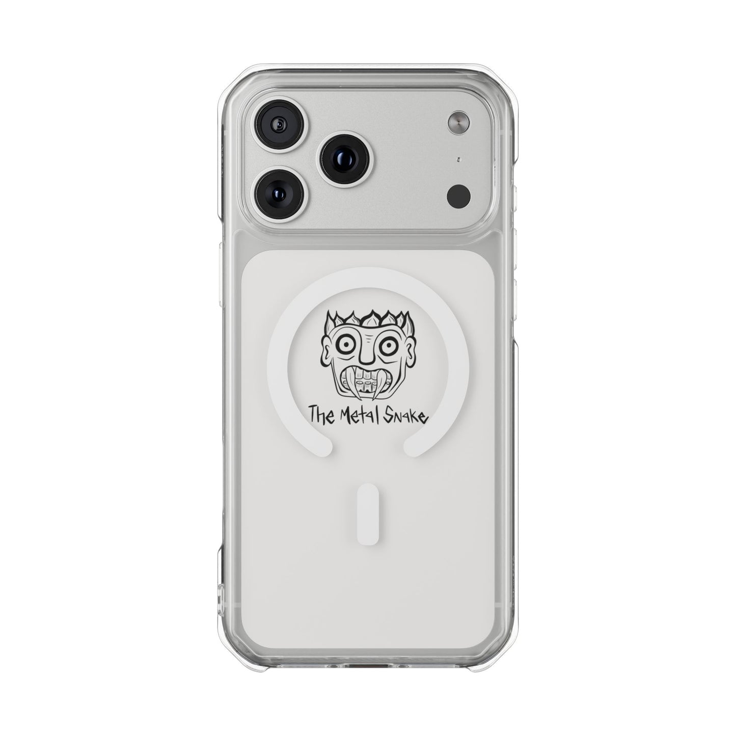MagSafe Clear Metal Snake Logo iPhone case