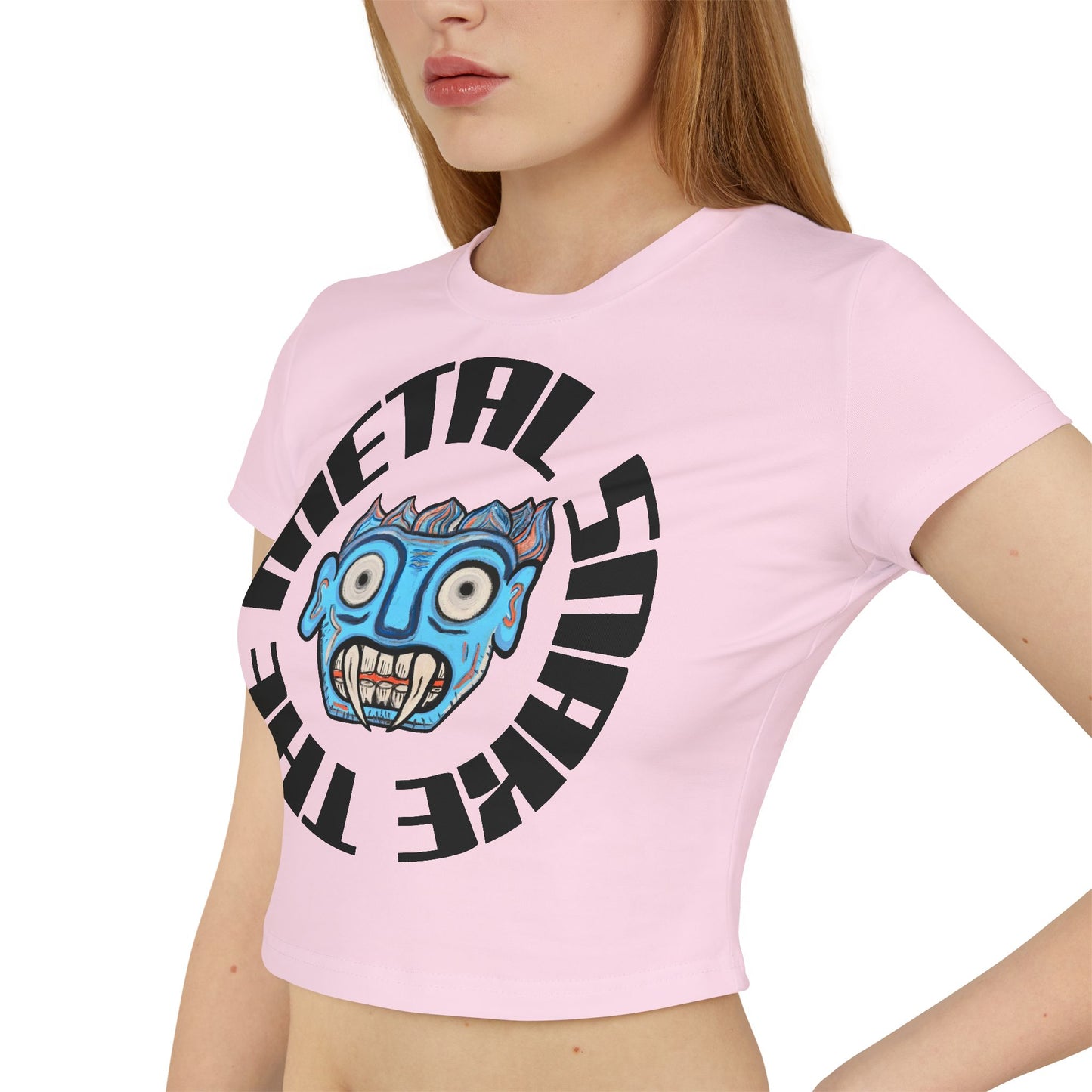 The Metal Snake Baby Tee — Logo Crop Top