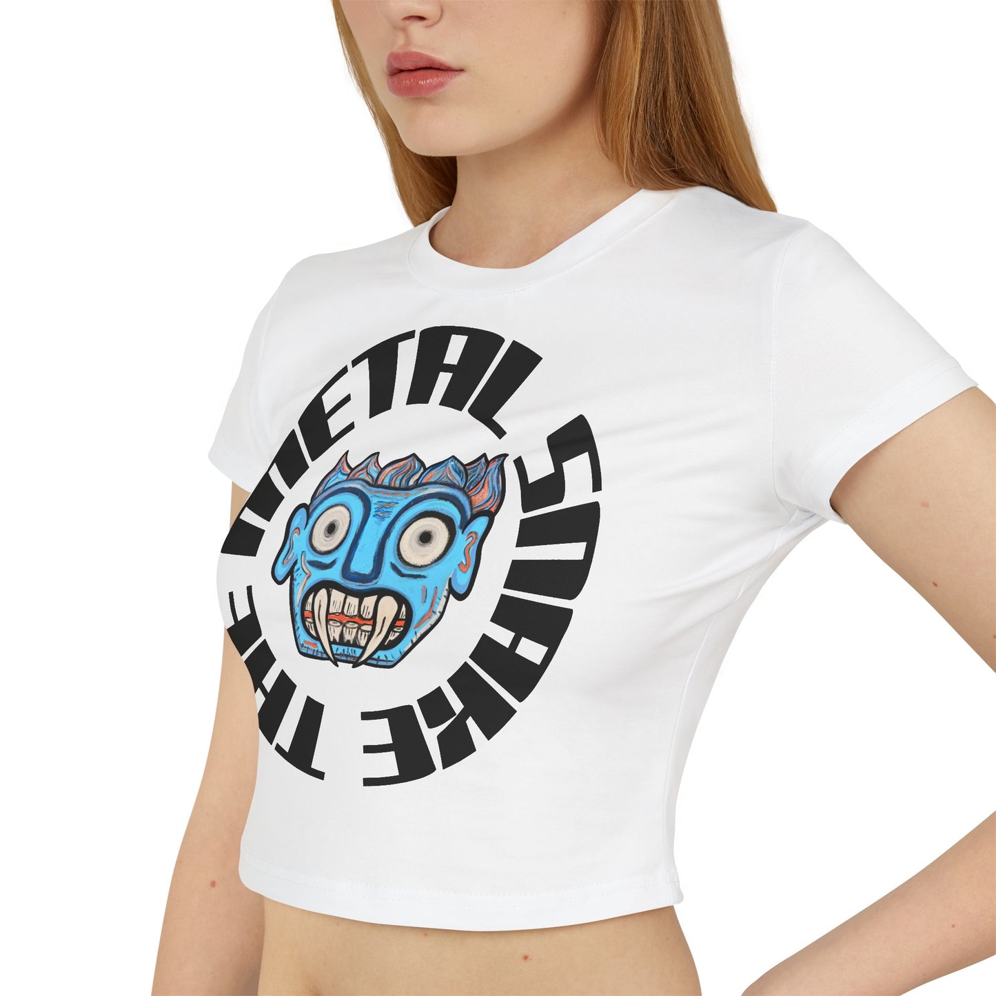 The Metal Snake Baby Tee — Logo Crop Top