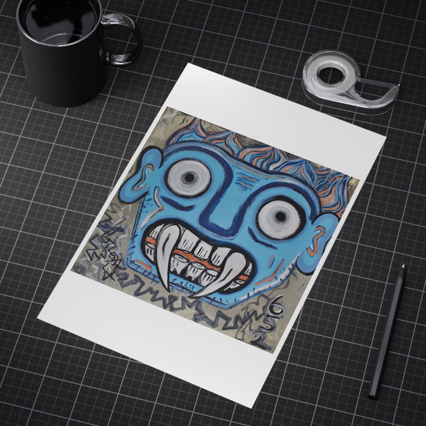 River Guardian and Metal Snake Logo Origin Art Print