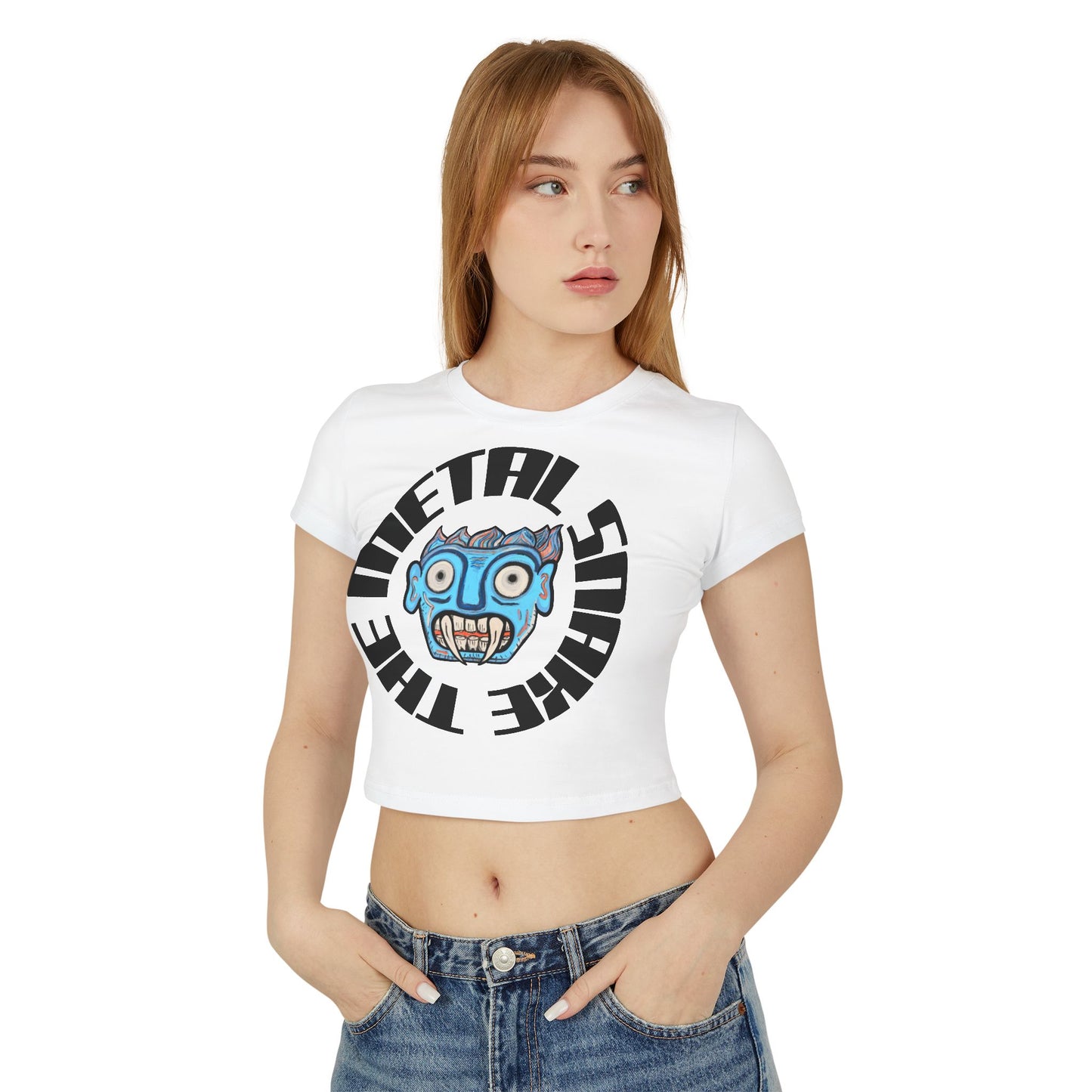 The Metal Snake Baby Tee — Logo Crop Top