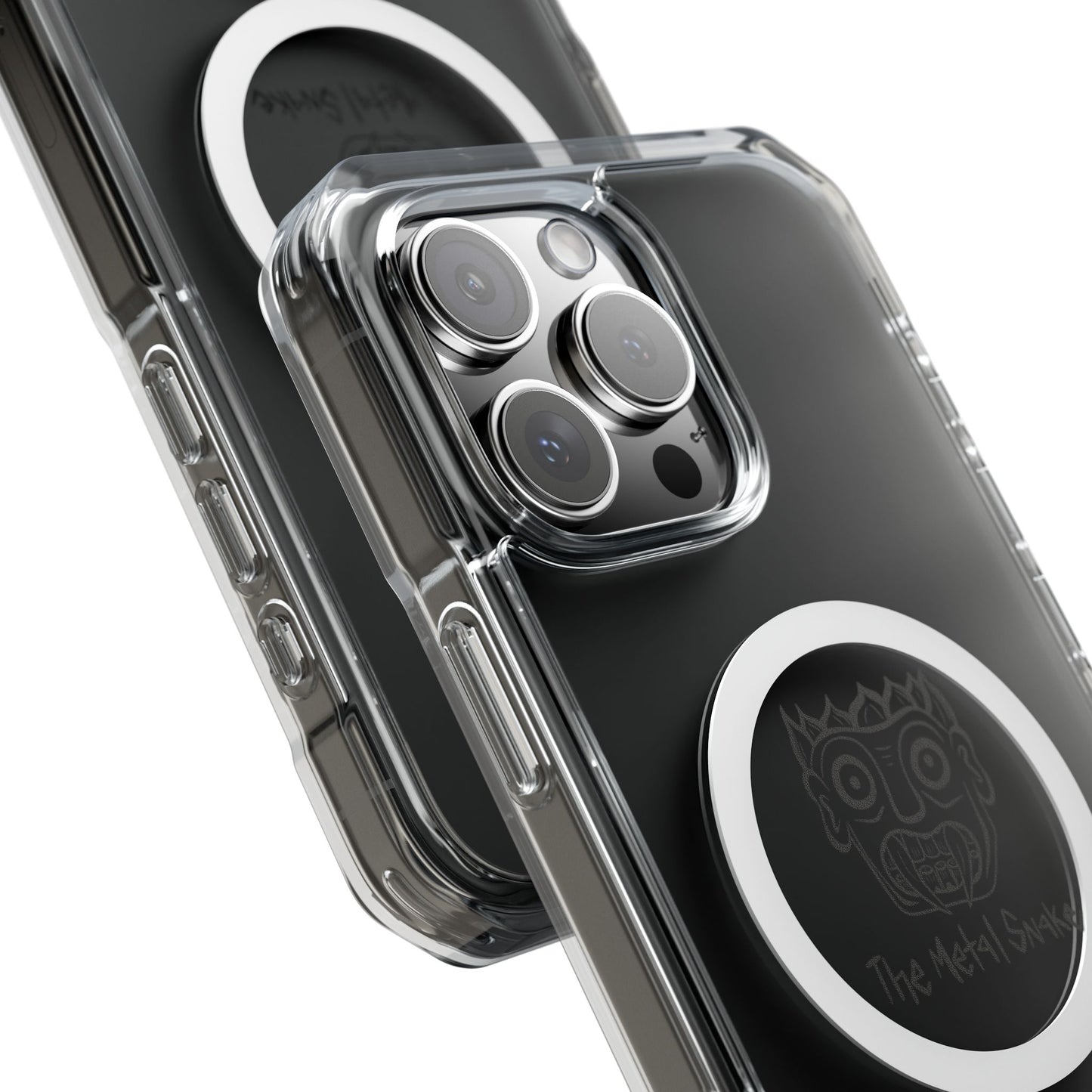 MagSafe Clear Metal Snake Logo iPhone case