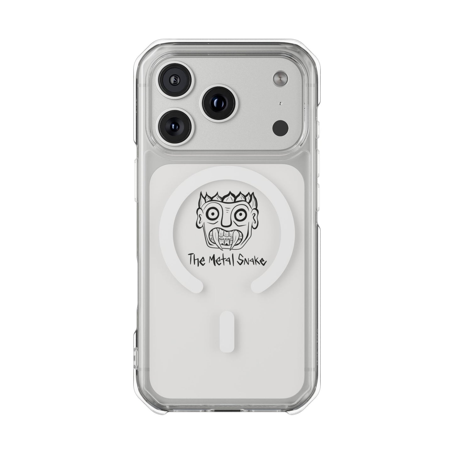 MagSafe Clear Metal Snake Logo iPhone case