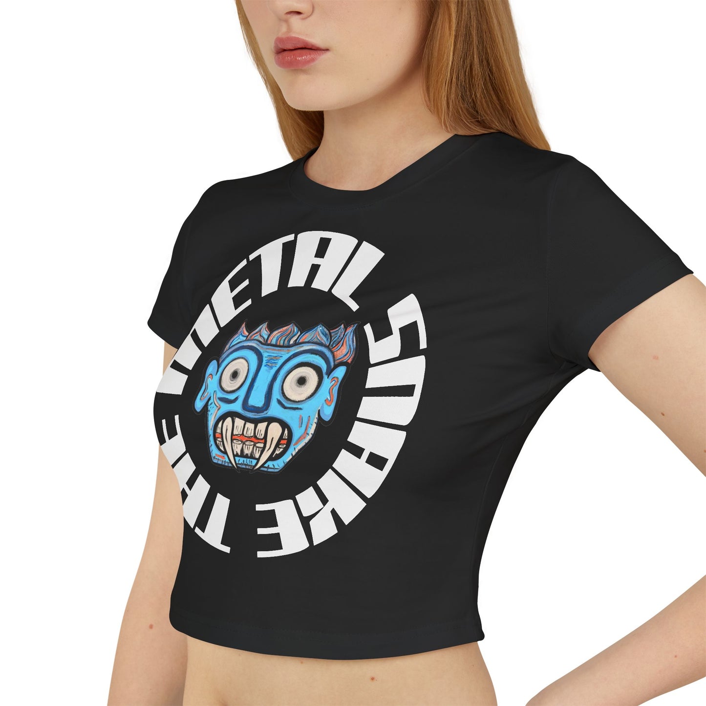 The Metal Snake Baby Tee — Logo Crop Top