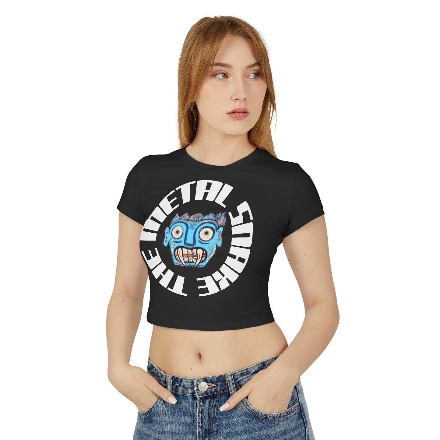 The Metal Snake Baby Tee — Logo Crop Top